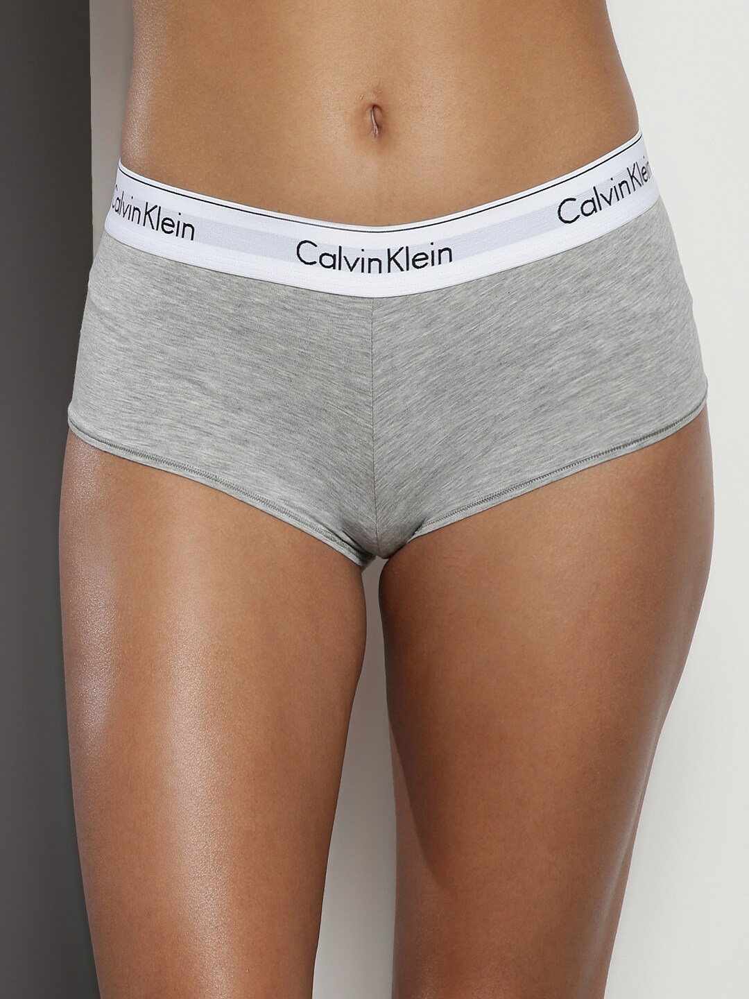 

Calvin Klein Underwear Brand Logo-Detail Boyshort Briefs, Grey