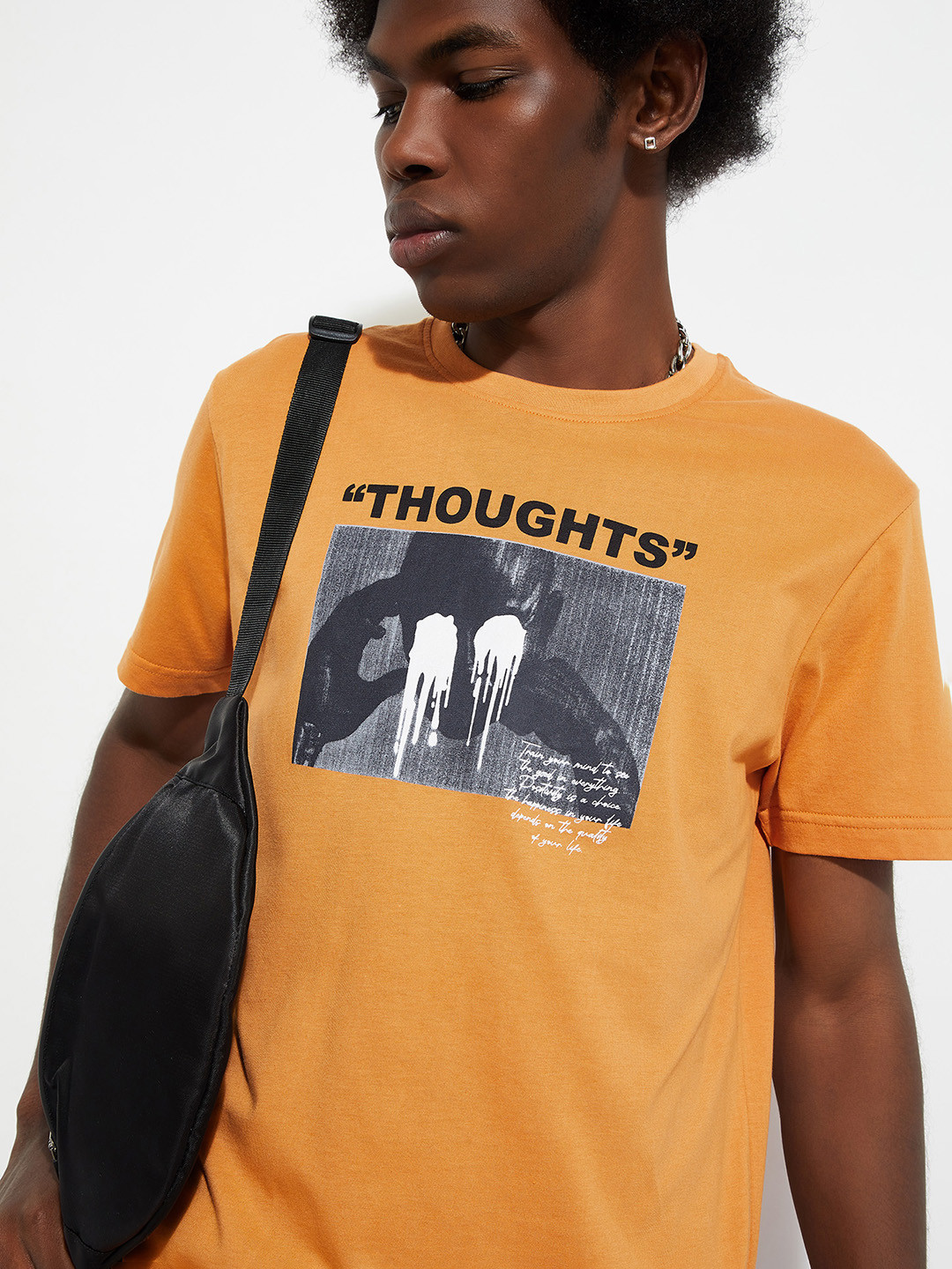 

max URB_N Regular Fit Graphic Printed T-shirt, Orange