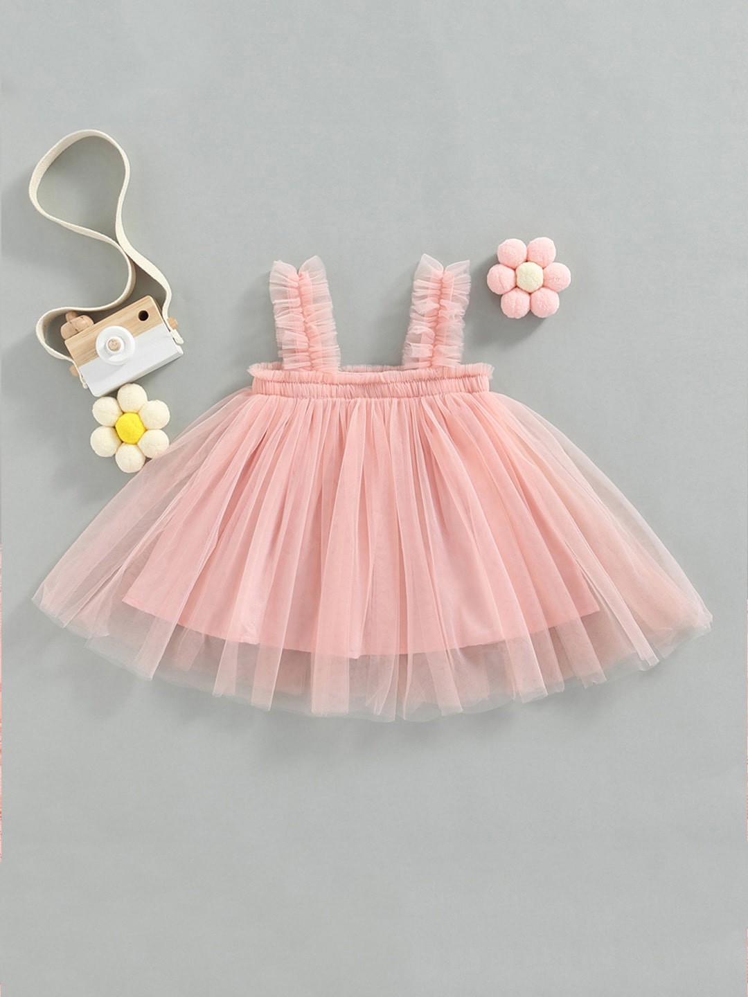 

BAESD Girls Sleeveless Fit and Flare Opaque Party Dress, Peach