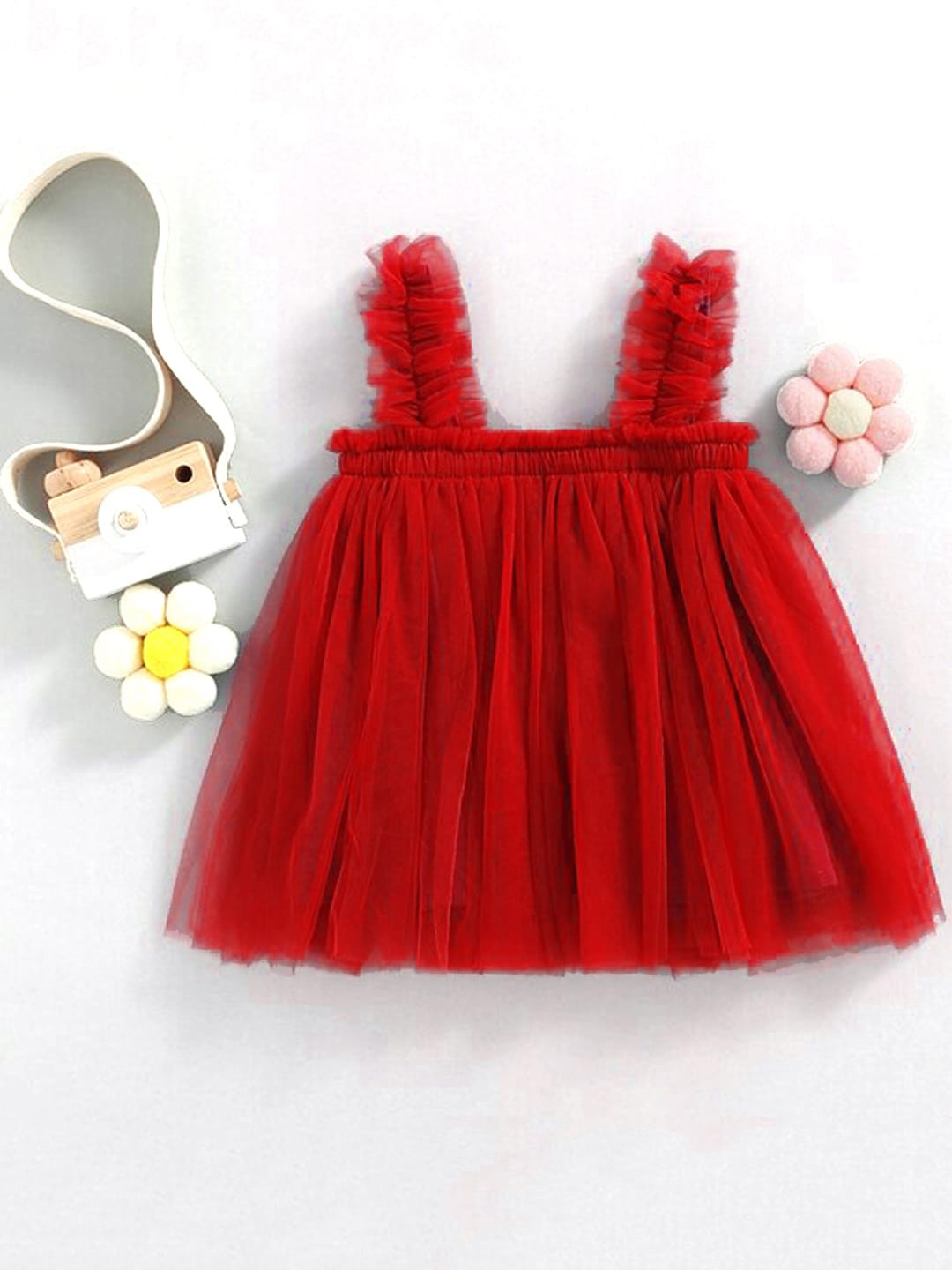 

BAESD Girls Sleeveless Fit and Flare Opaque Party Dress, Red