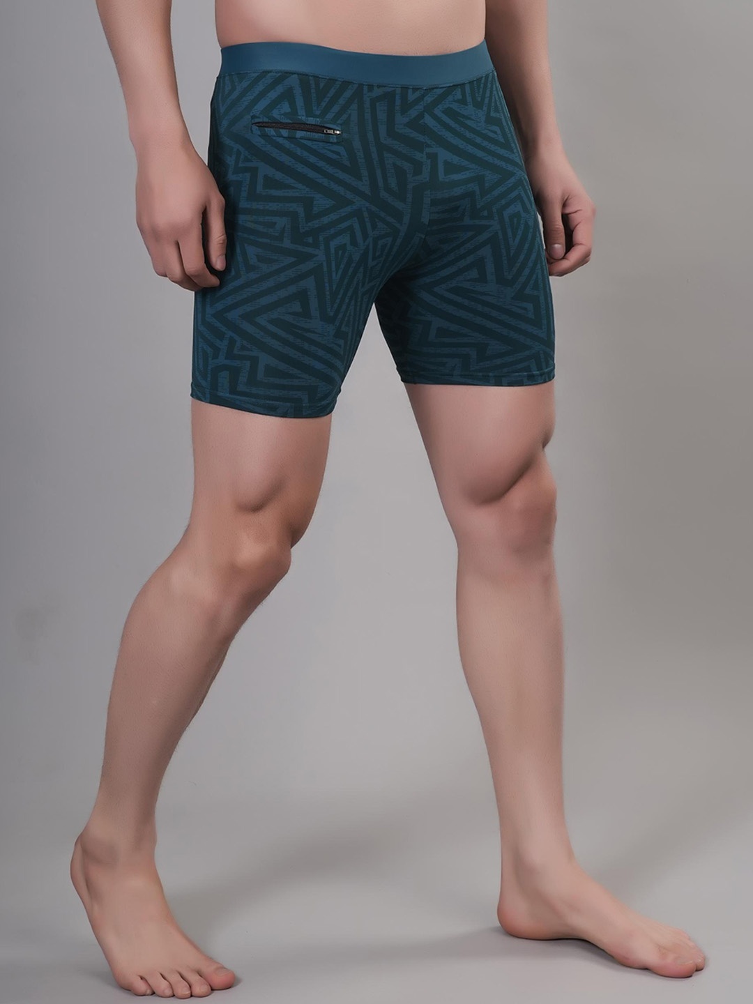 

Apraa & Parma Men Mid Rise Printed Swim Shorts, Blue