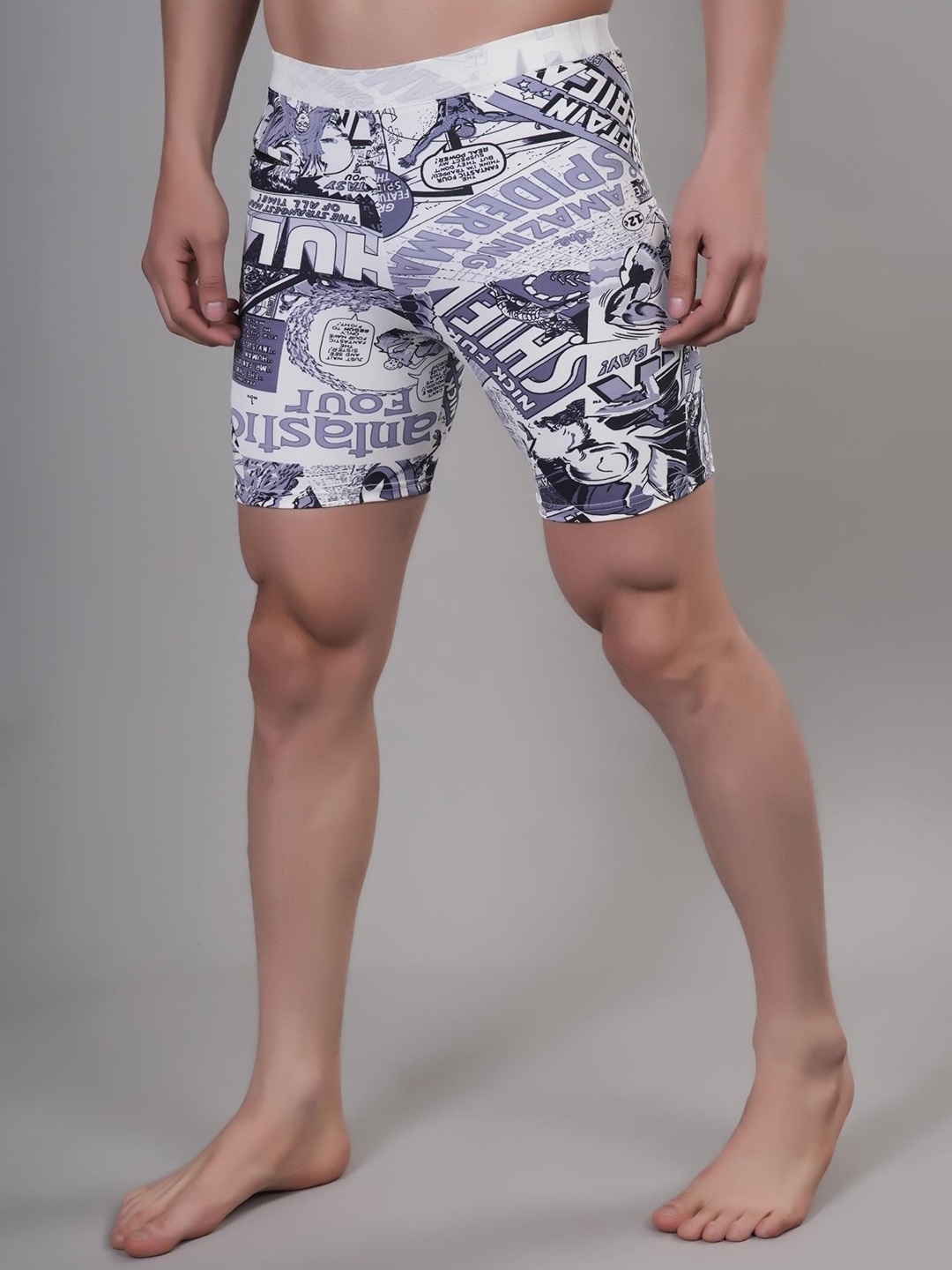 

Apraa & Parma Men Printed Mid-Rise Swim Shorts, White