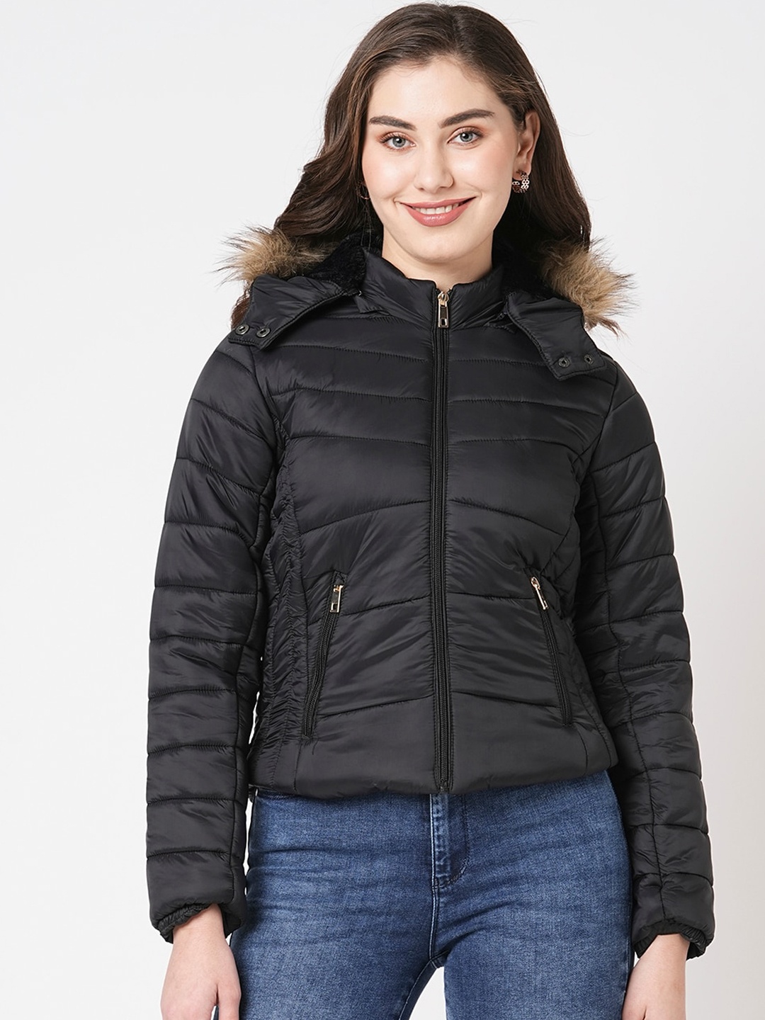 

Kraus Jeans Hooded Puffer Jacket, Black