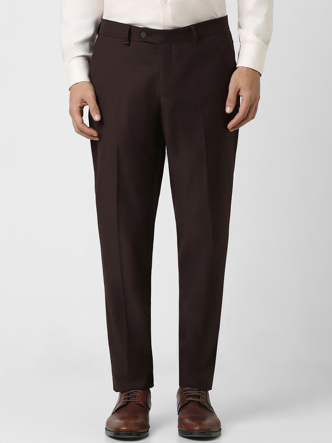 

Van Heusen Slim Fit Mid-Rise Formal Trousers, Brown