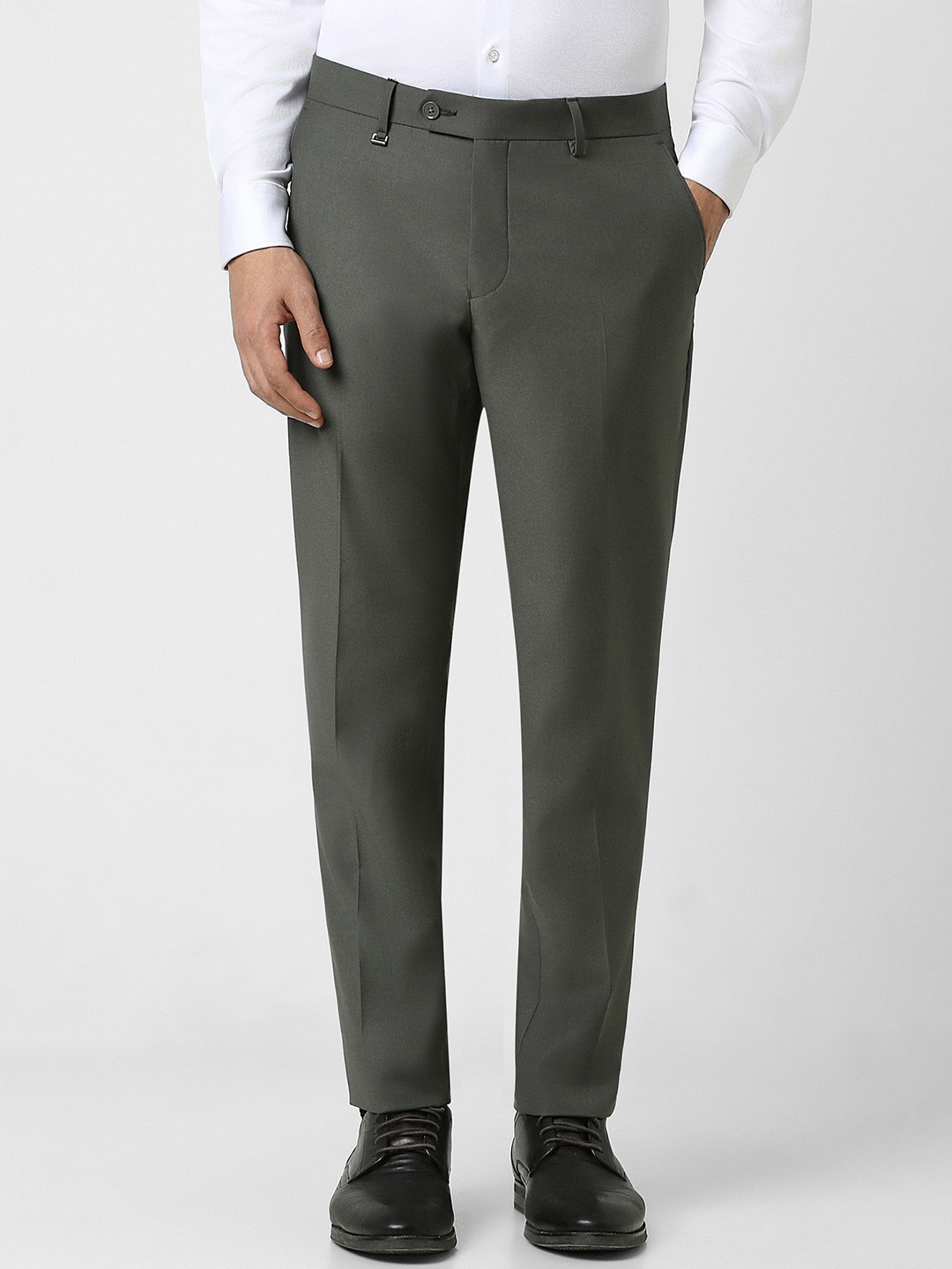 

Van Heusen Men Mid-Rise Slim Fit Formal Trousers, Grey