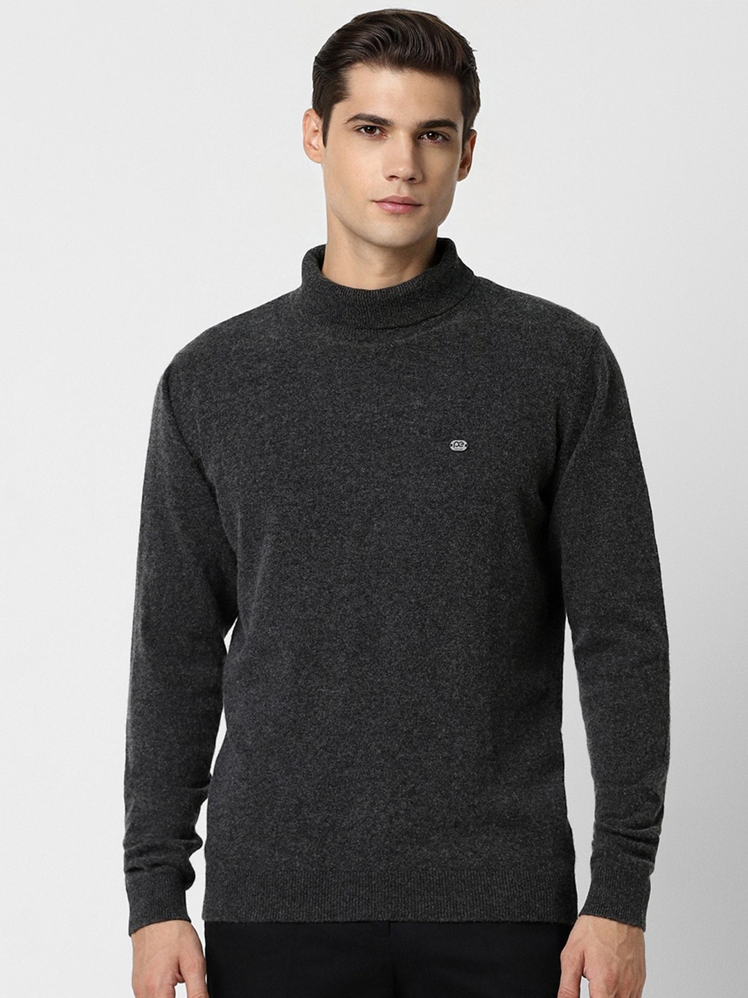

Peter England Casuals Turtle Neck Pullover Acrylic Sweater, Grey