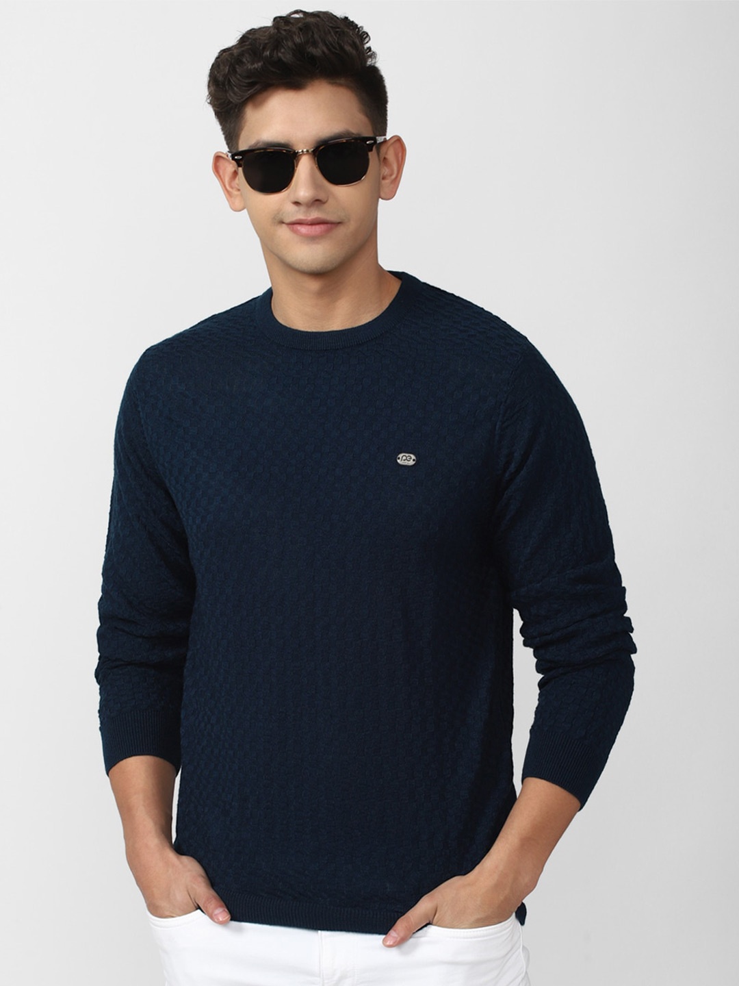 

Peter England Casuals Acrylic Crew Neck Pullover Sweater, Navy blue