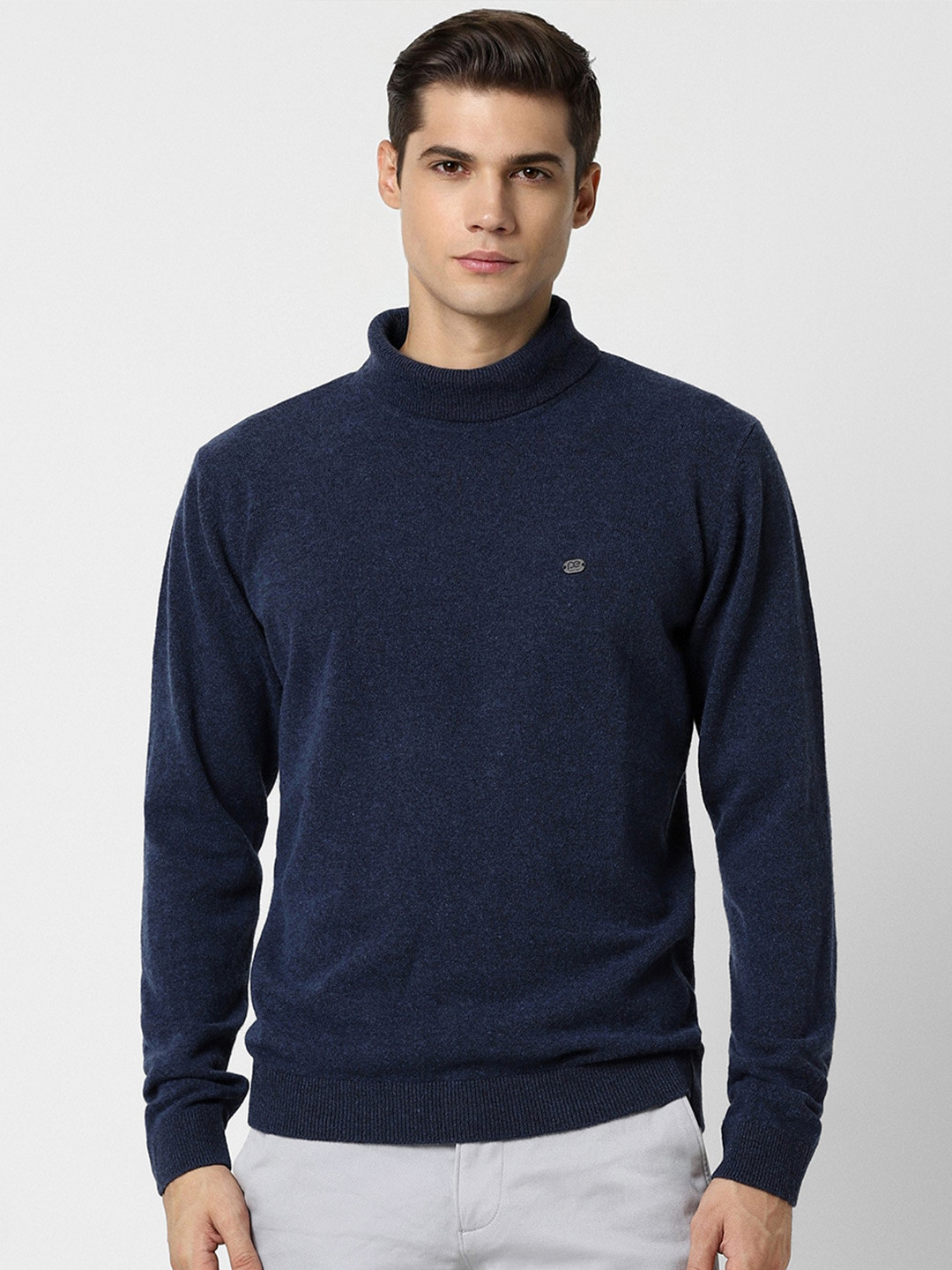 

Peter England Casuals Turtle Neck Pullover Sweater, Navy blue