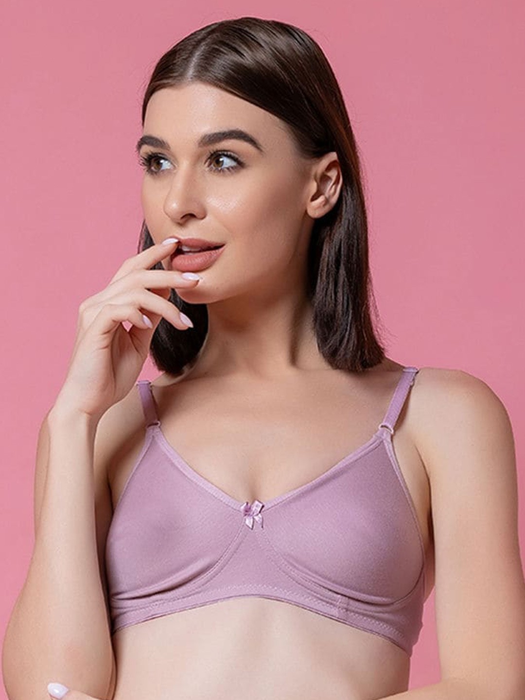 

BOLD & BAE Full Coverage Non Padded Cotton T-shirt Bra With All Day Comfort, Purple