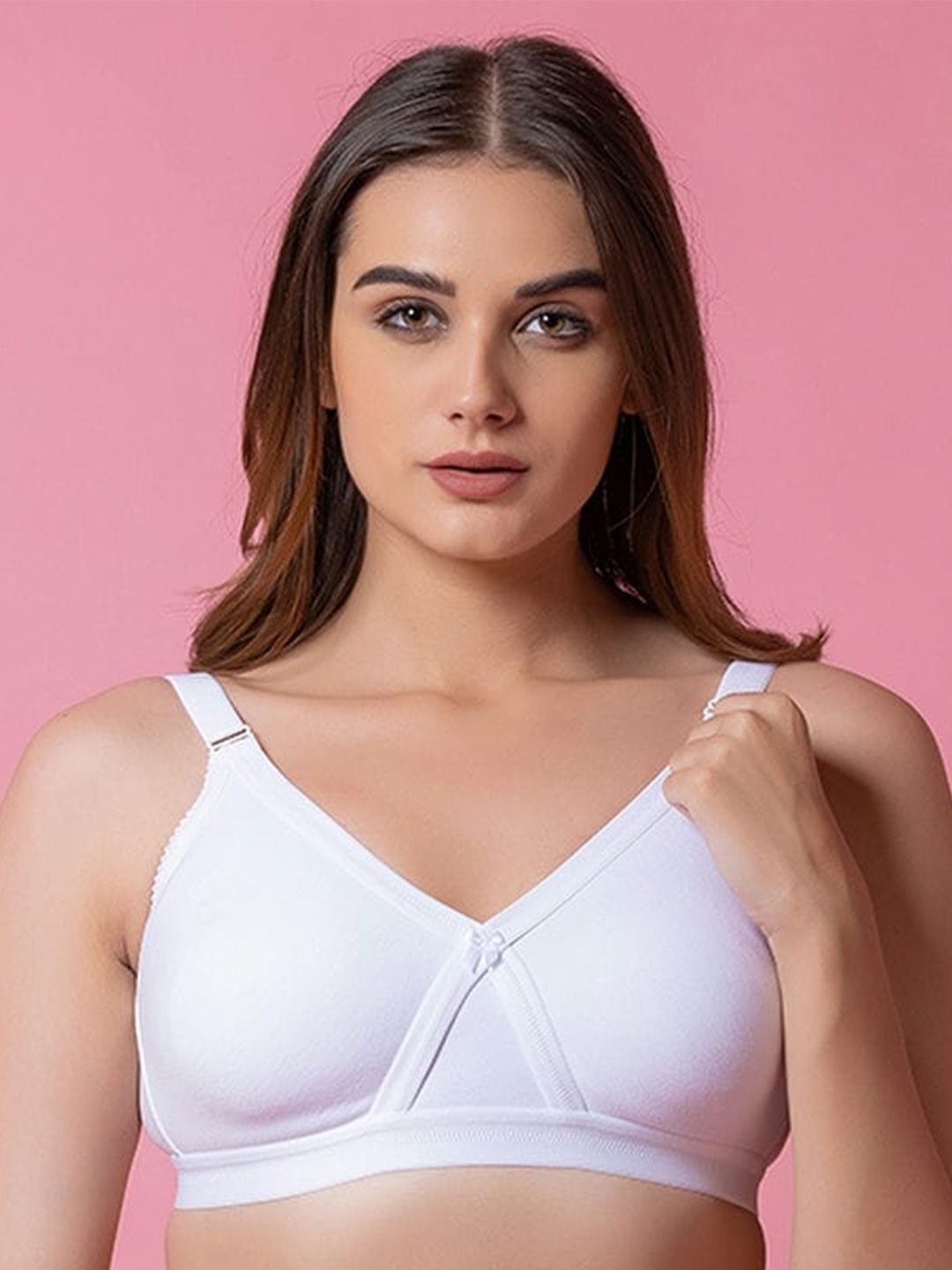 

BOLD & BAE Full Coverage Non Padded Cotton T-shirt Bra- All Day Comfort, White