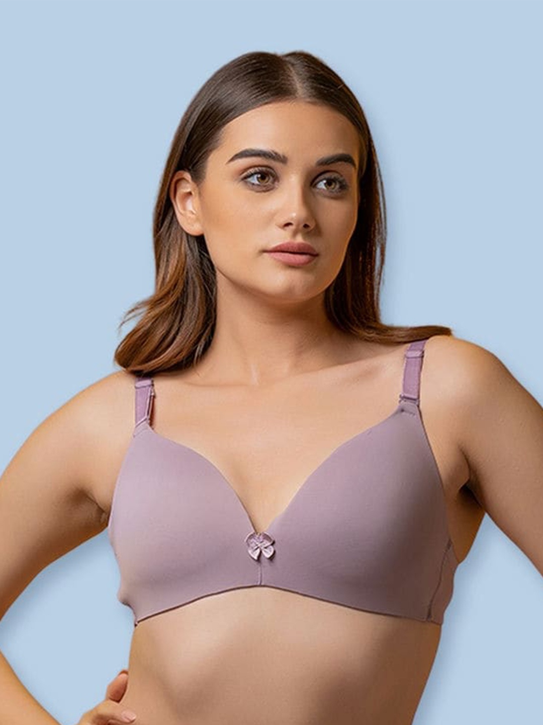 

BOLD & BAE Full Coverage Lightly Padded Plunge Bra With All Day Comfort, Mauve