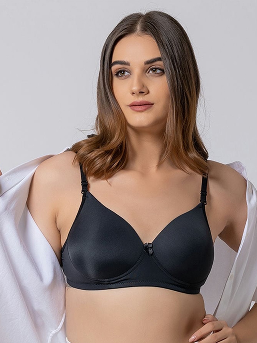 

BOLD & BAE Medium Coverage Lightly Padded Everyday Bra With All Day Comfort, Black