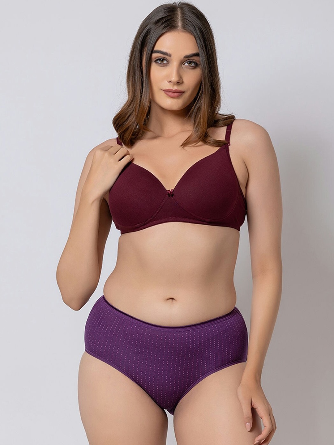 

BOLD & BAE Women Mid-Rise Geometric Printed Breathable Modal Briefs, Purple