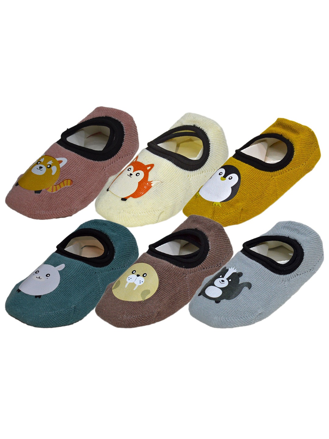 

BAESD Infants Pack of 6 Patterned Cotton Shoe Liners, Grey