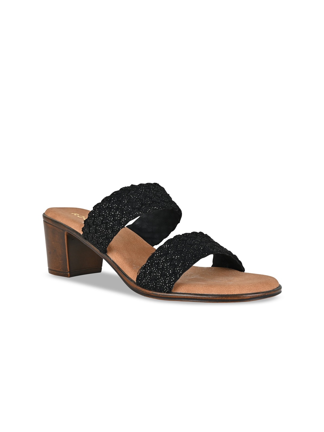 

Rocia Textured Block Heels, Black