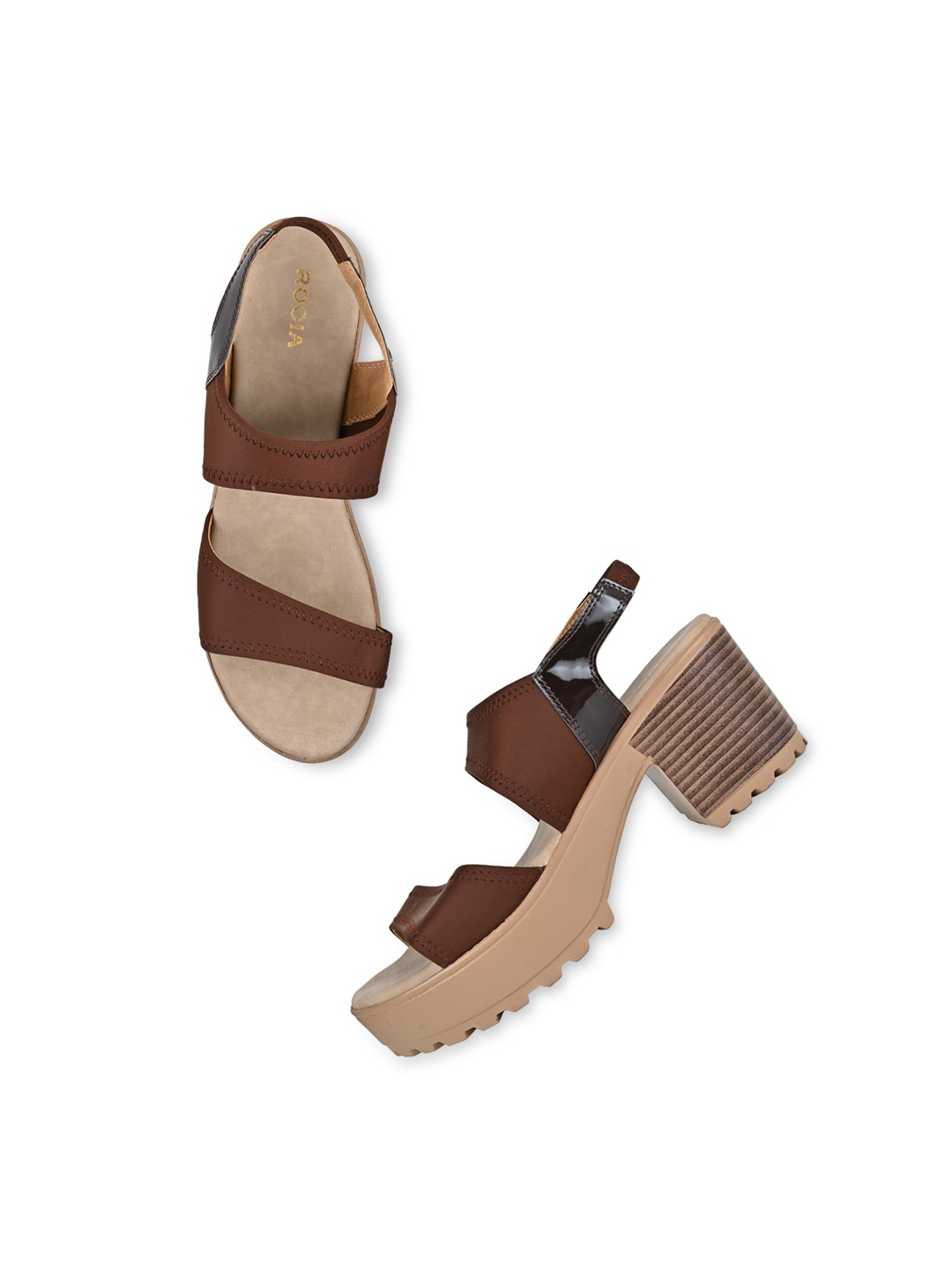 

Rocia Open Toe Platform Heels, Brown