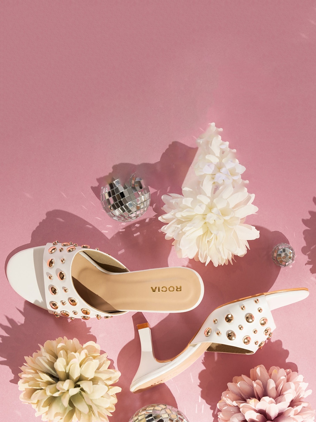 

Rocia Embellished Slim Heels, White