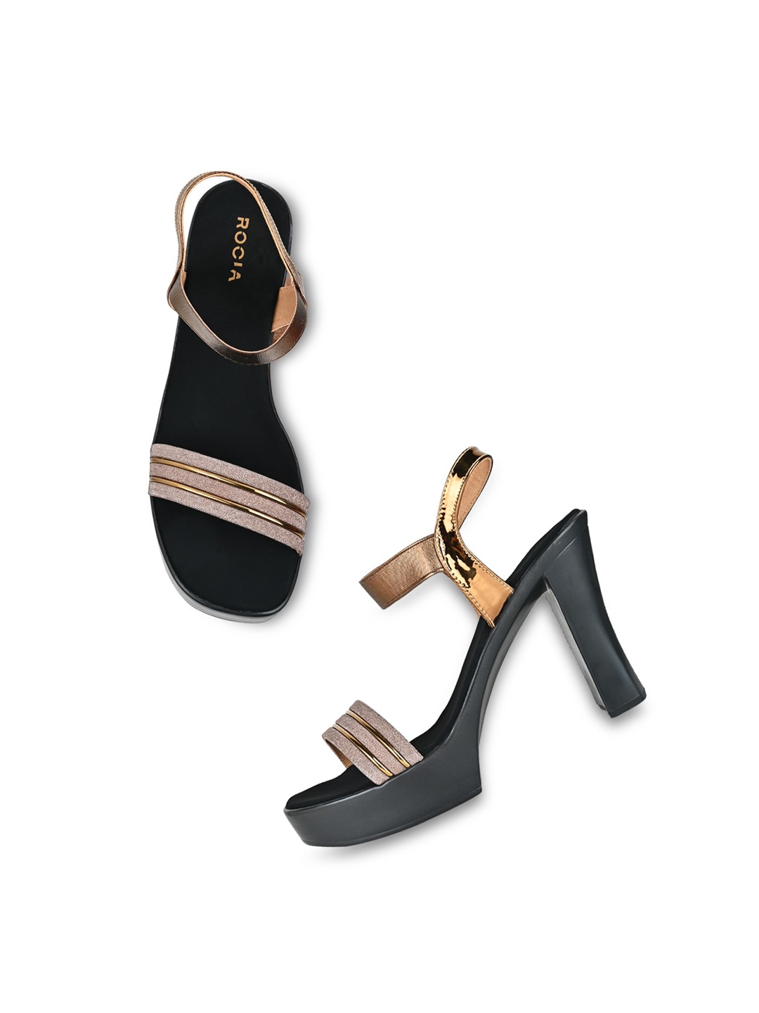 

Rocia Embellished Block Heels, Gold