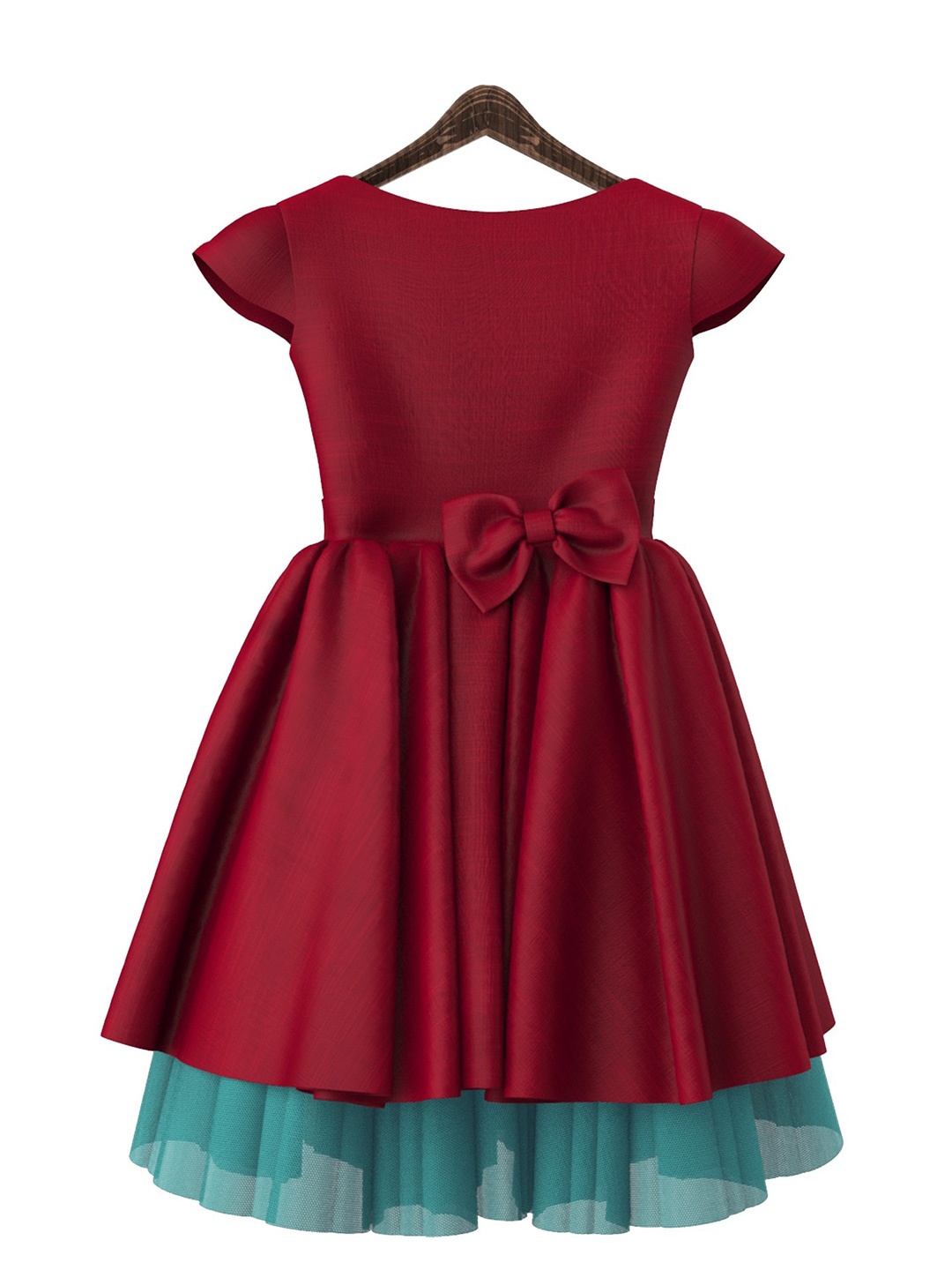 

BAESD Fit & Flare Silk Party Dress, Red