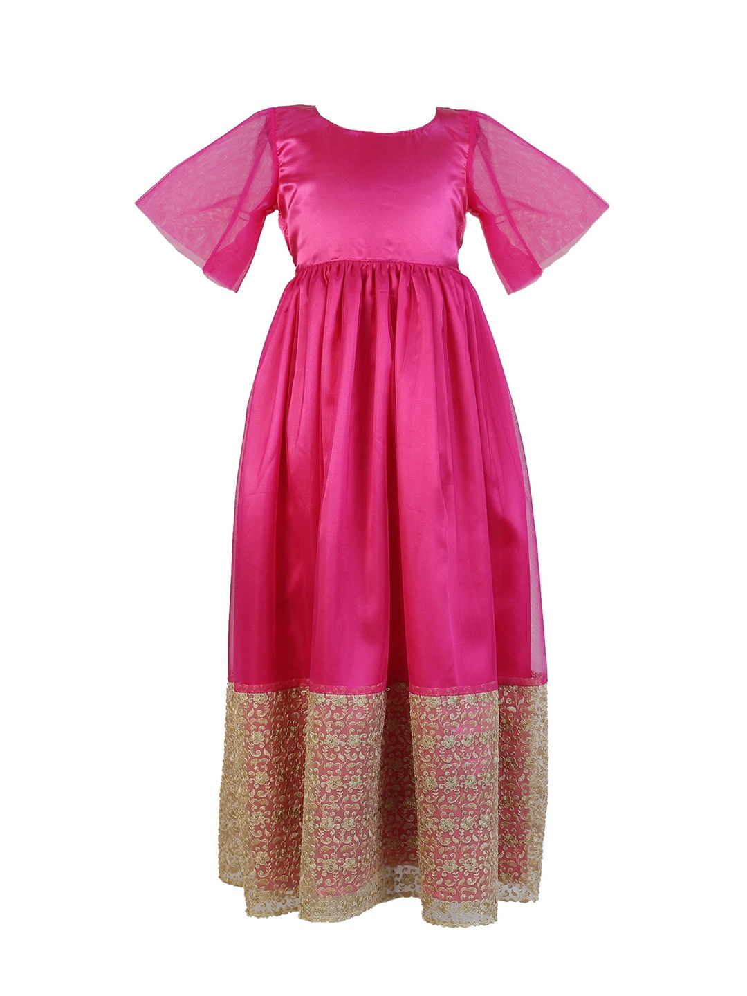 

BAESD Girls Embroidered Flared Maxi Dress, Pink