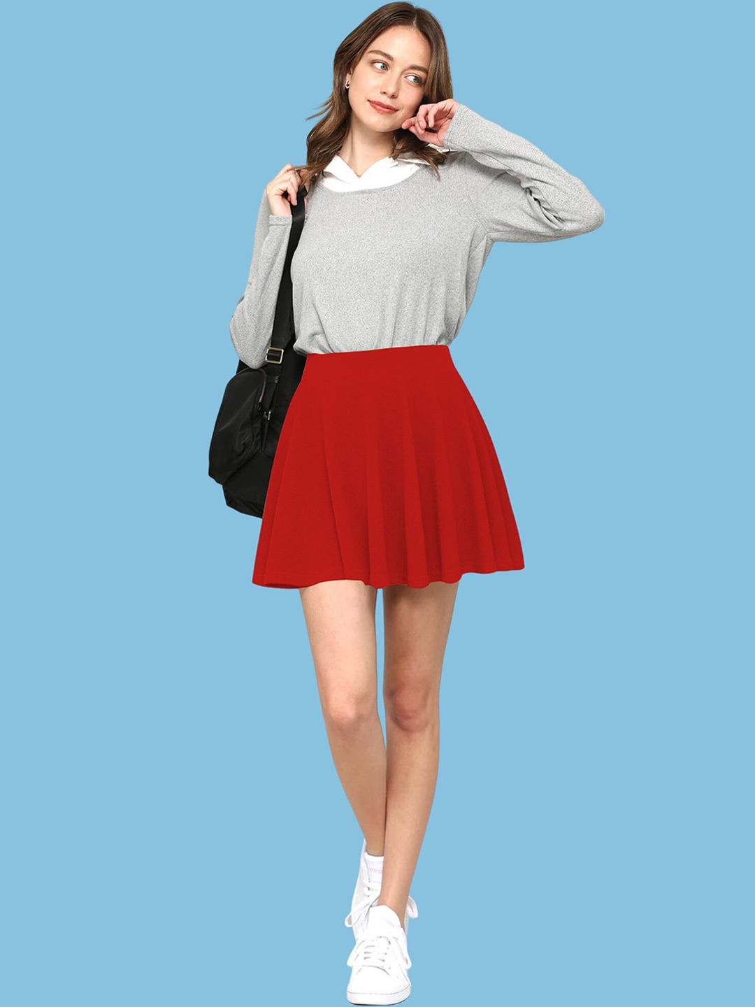 

BAESD High-Rise Above Knee-Length Skorts, Red