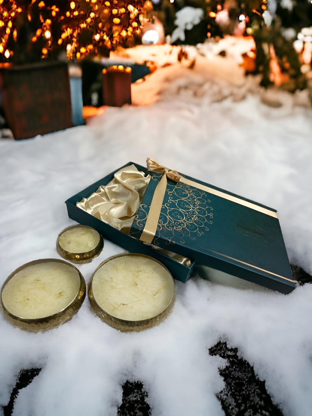 

CK HOMEZ Gold-Toned & Off White 3 Pieces Tea Light Scented Candle