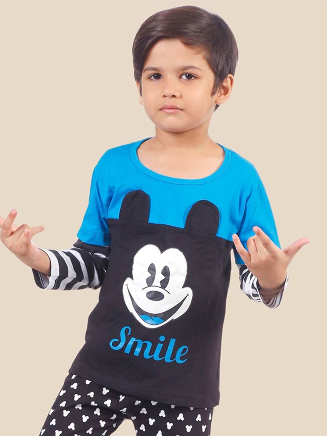 

BAESD Boys Mickey Mouse Printed T-shirt With Trouser, Blue