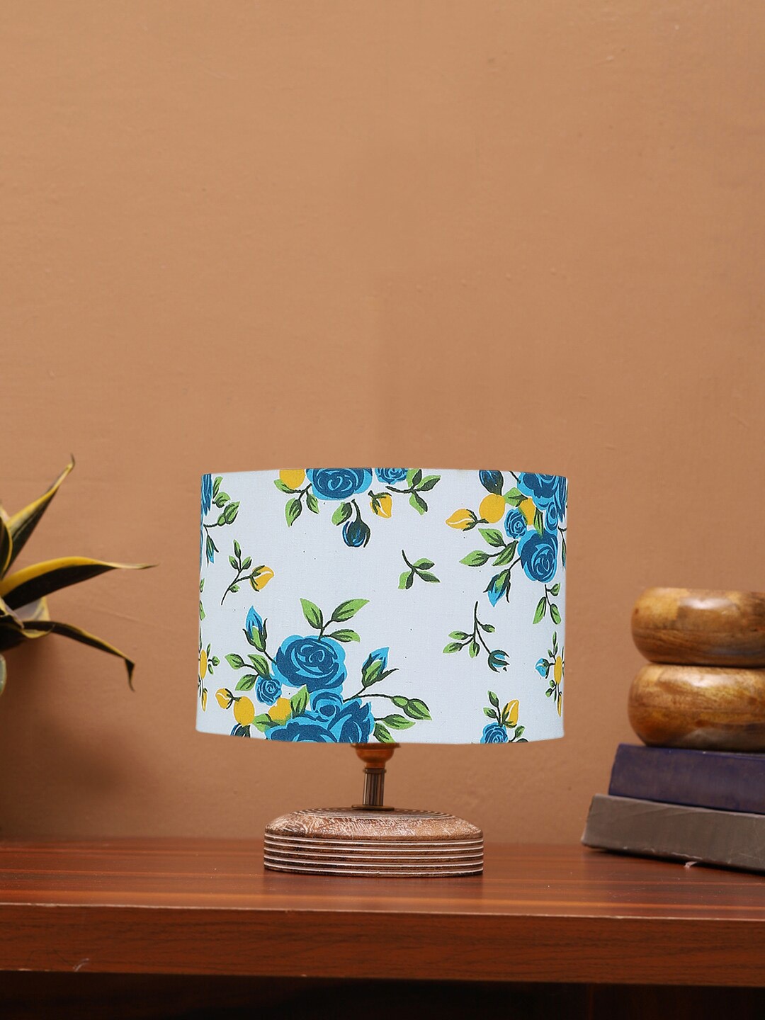 

Devansh White & Blue Printed Wooden Square Shaped Table Lamp