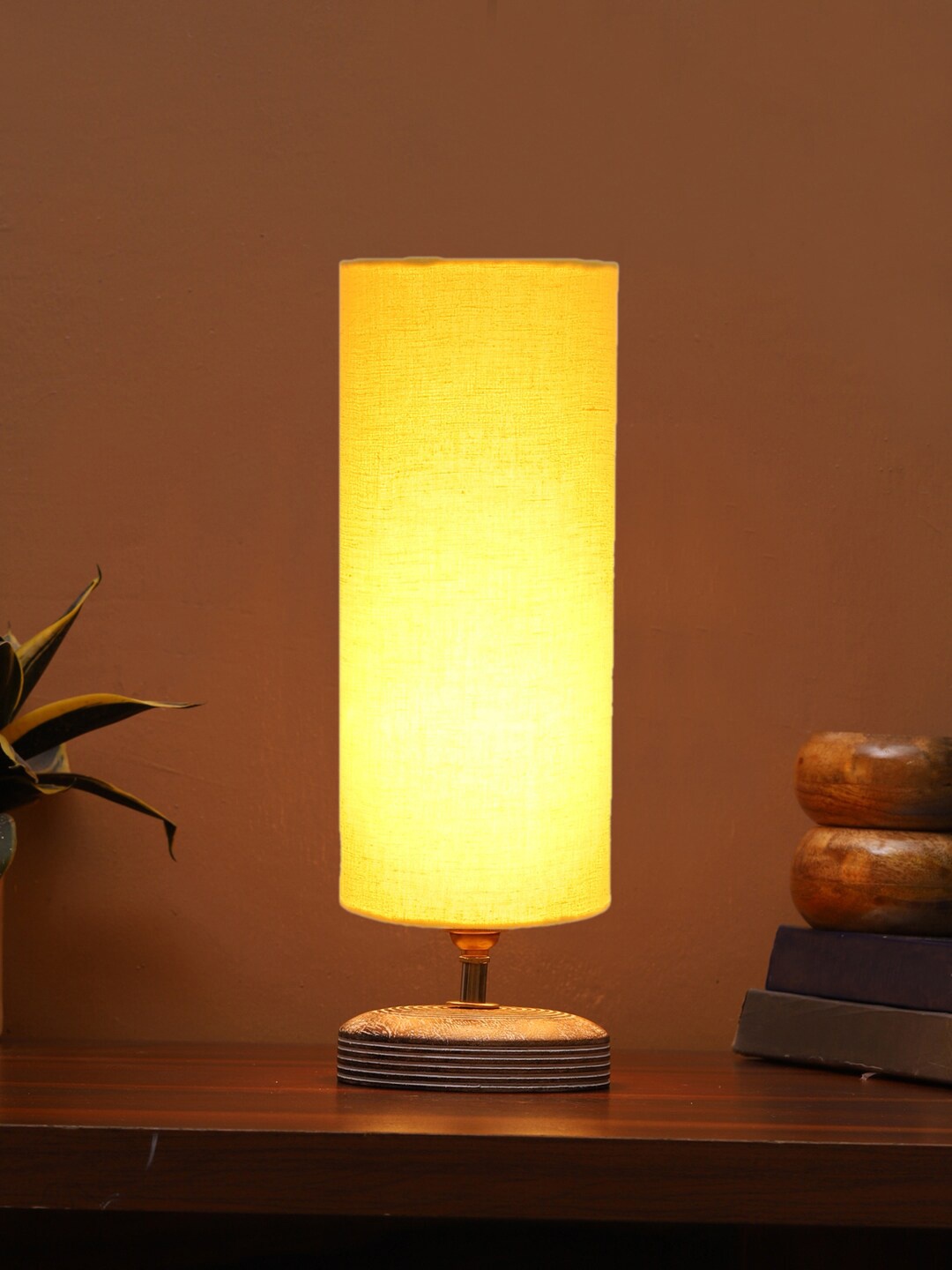 

Devansh Yellow Wooden Table Lamps