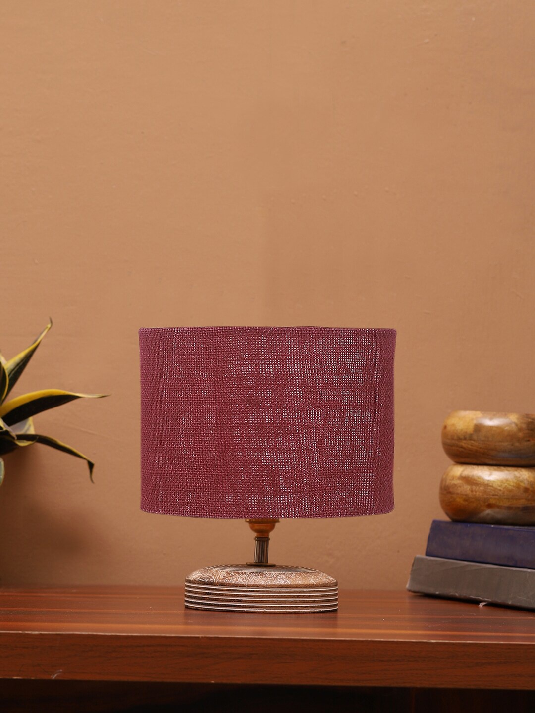 

Devansh Maroon Wooden Table Lamps