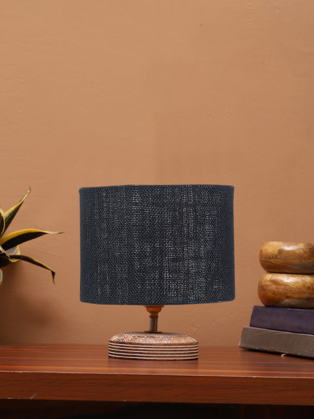 

Devansh Black & Brown Cylinder Wooden Table Lamps