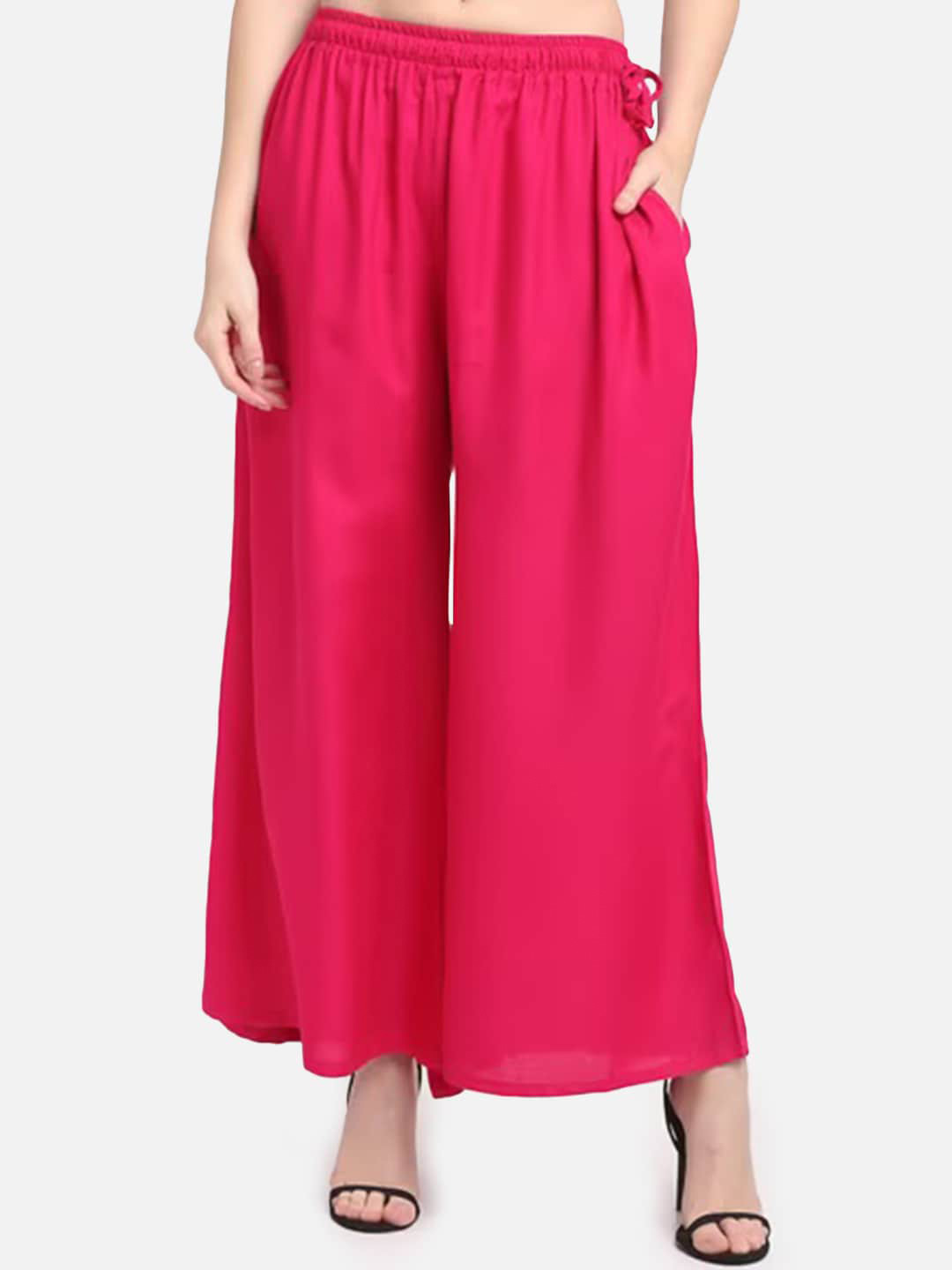 

BCZ Style Flared Regular Ethnic Palazzos, Pink