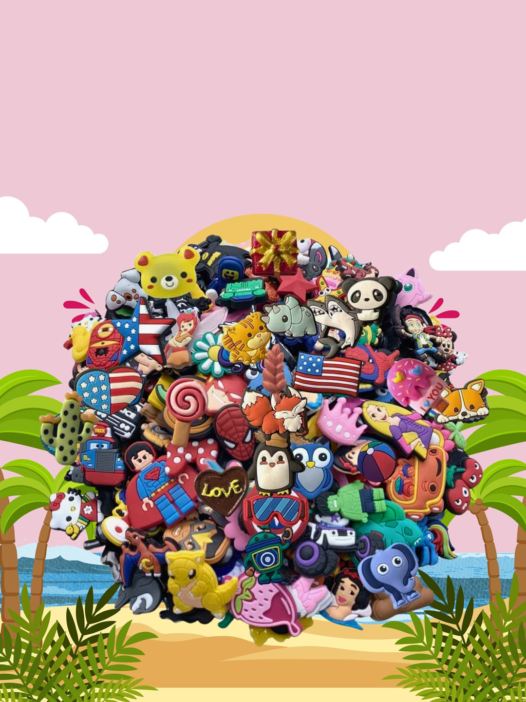 

Pinapes Set Of 6 Assorted Jibbitz