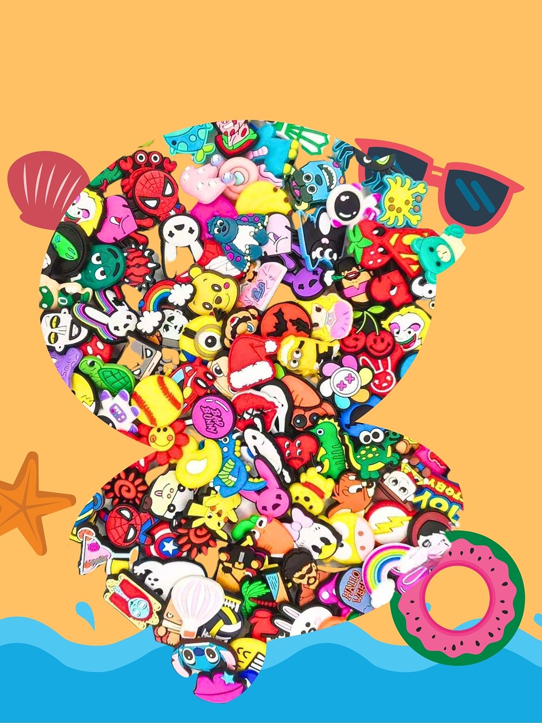 

Pinapes Set Of 6 Assorted Jibbitz Shoe Charms