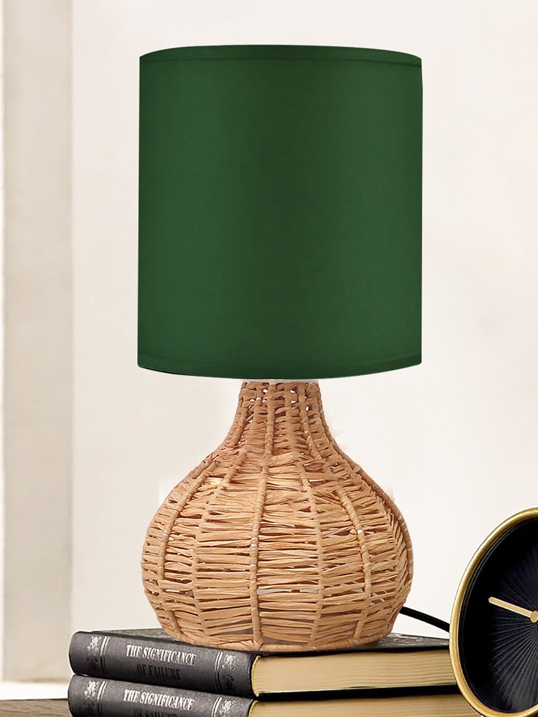 

Homesake Green & Brown Cylindrical Shaped Contemporary Table Lamp