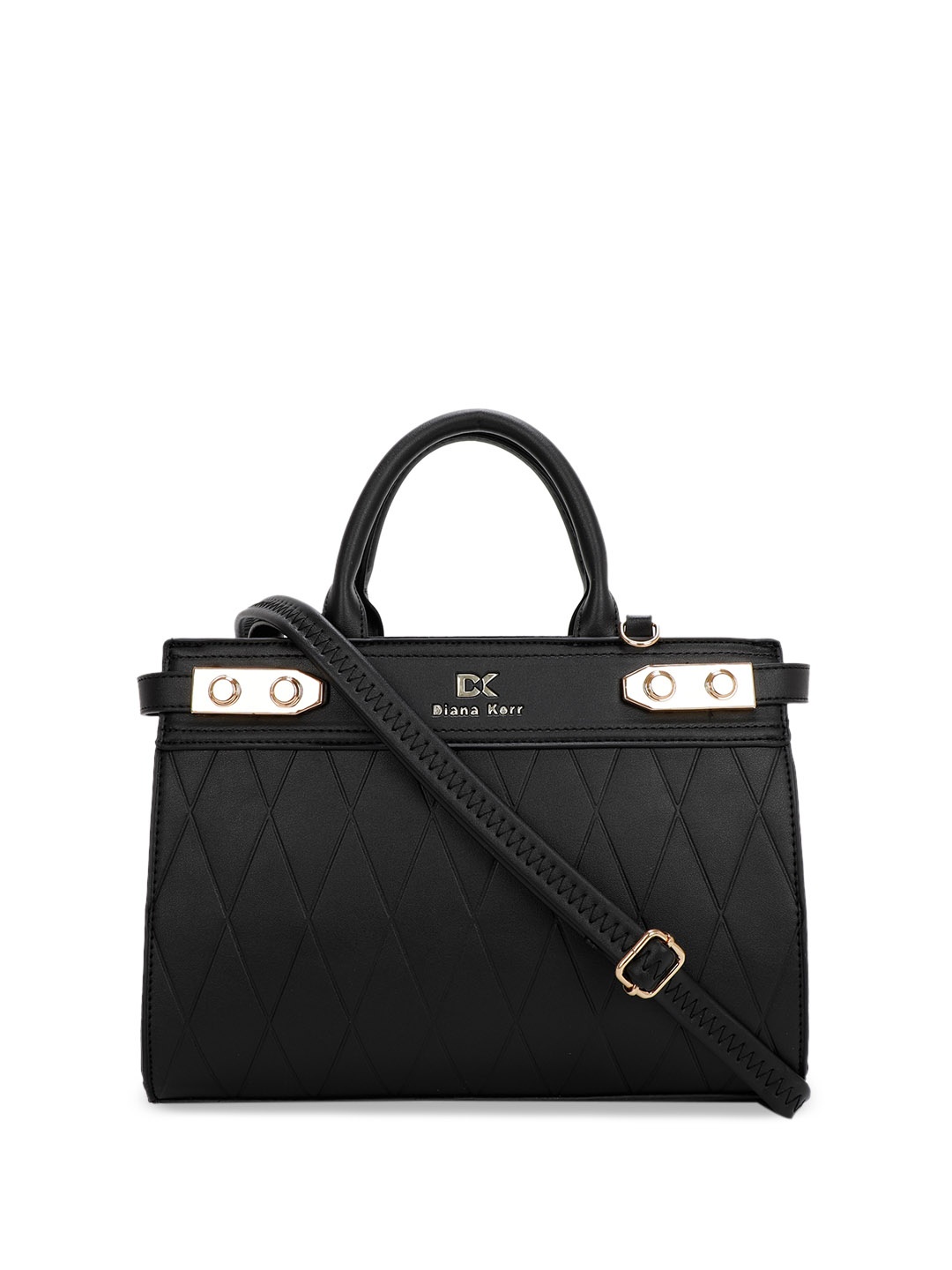

Diana Korr Structured Handheld Bag with Quilted, Black