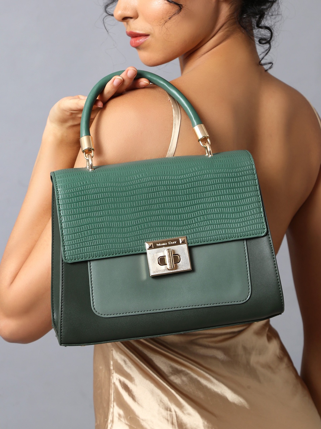 

Diana Korr Textured Structured Sling Bag, Green