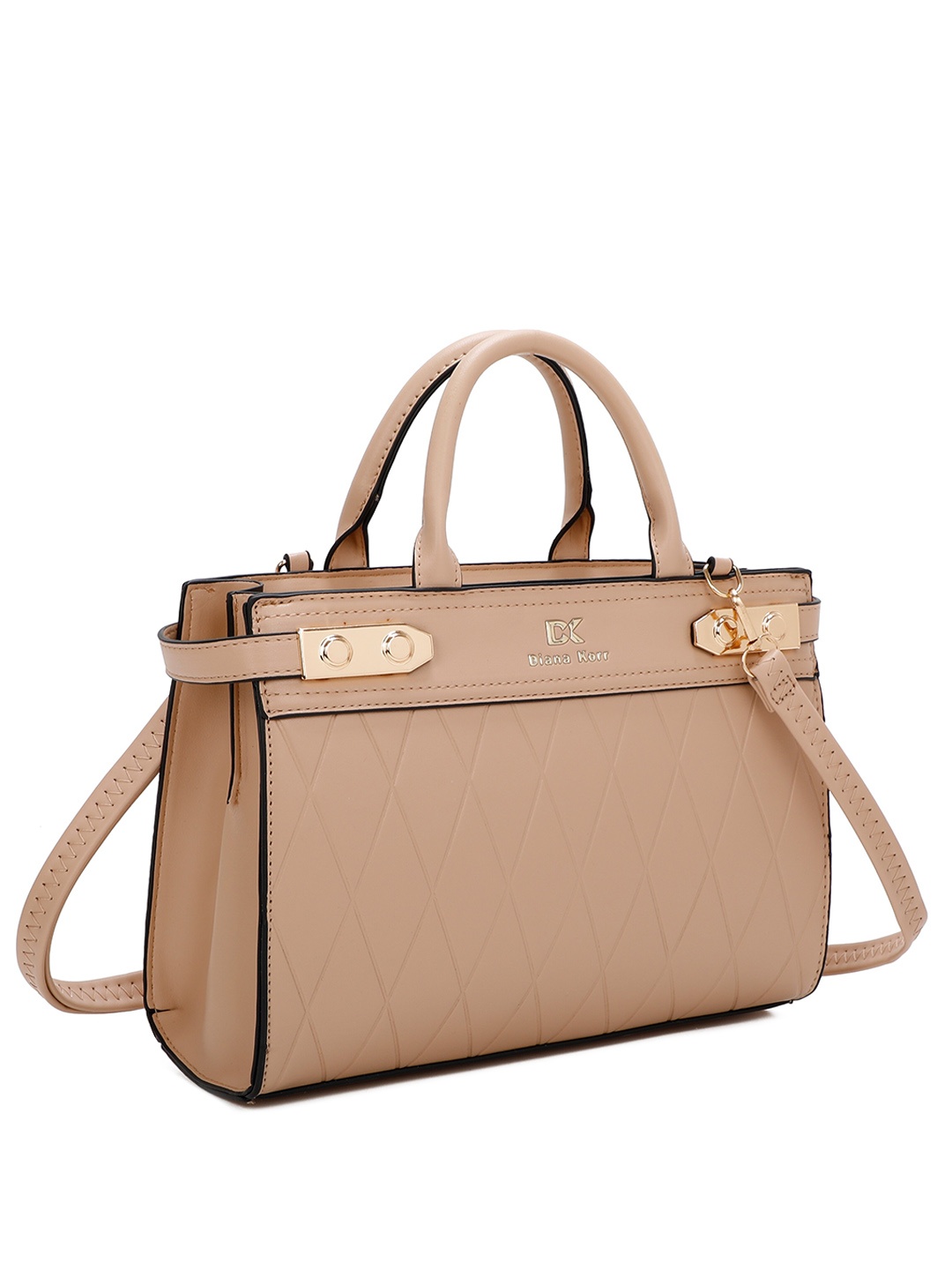 

Diana Korr Textured PU Oversized Structured Handheld Bag, Pink