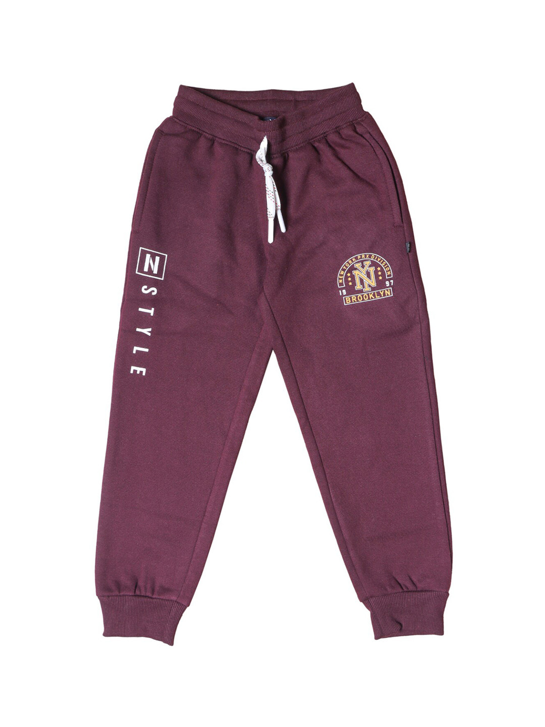 

BAESD Kids Printed Soft Mid-Rise Fleece Joggers, Burgundy