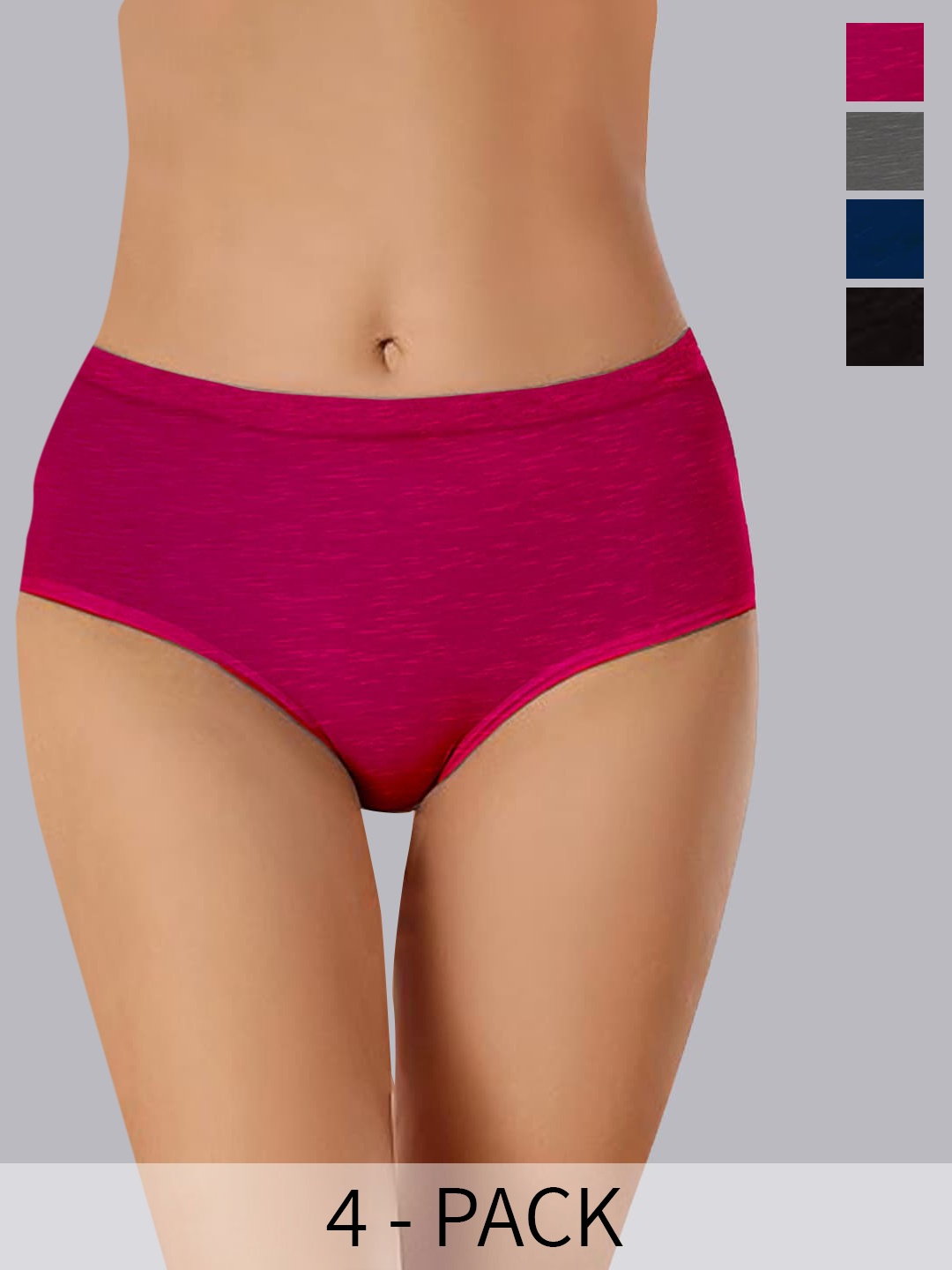 

Heelium Pack Of 4 Anti-Odour Seamless Hipster Briefs P4-W-Brief-BLKDGNBMRN-S, Black