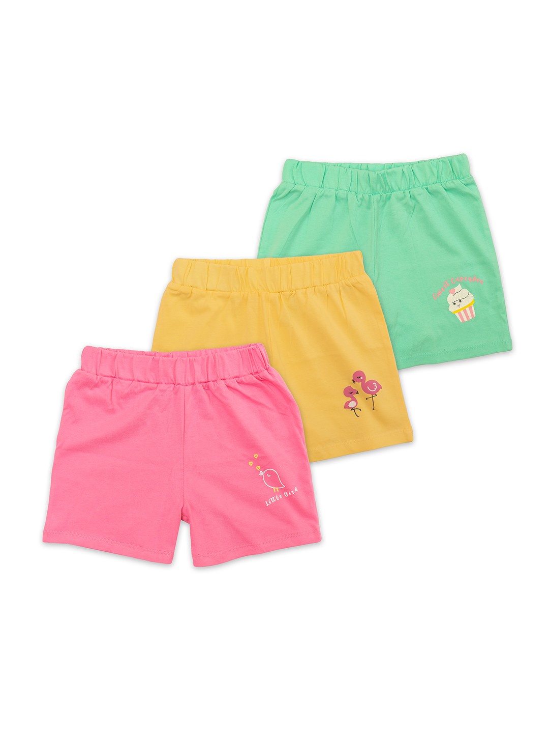 

BAESD Girls Pack Of 3 Assorted Mid-Rise Cotton Shorts