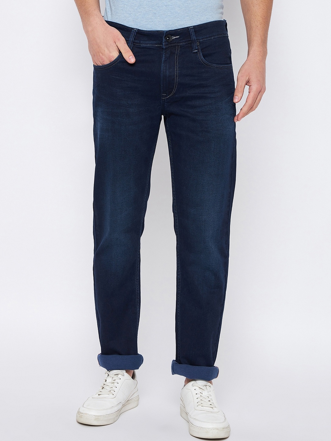 

Duke Men Light Fade Clean Look Cotton Stretchable Stretchable Jeans, Blue