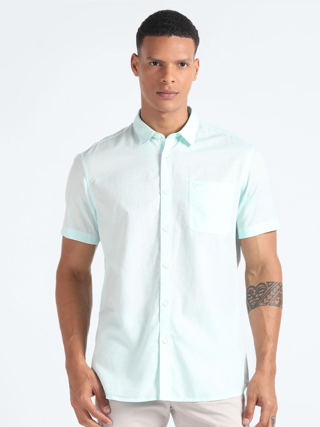 

Flying Machine Slim Fit Cotton Casual Shirt, Blue