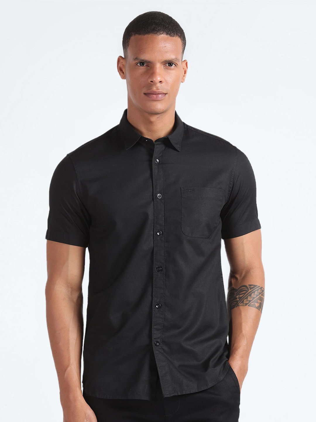 

Flying Machine Slim Fit Casual Shirt, Black