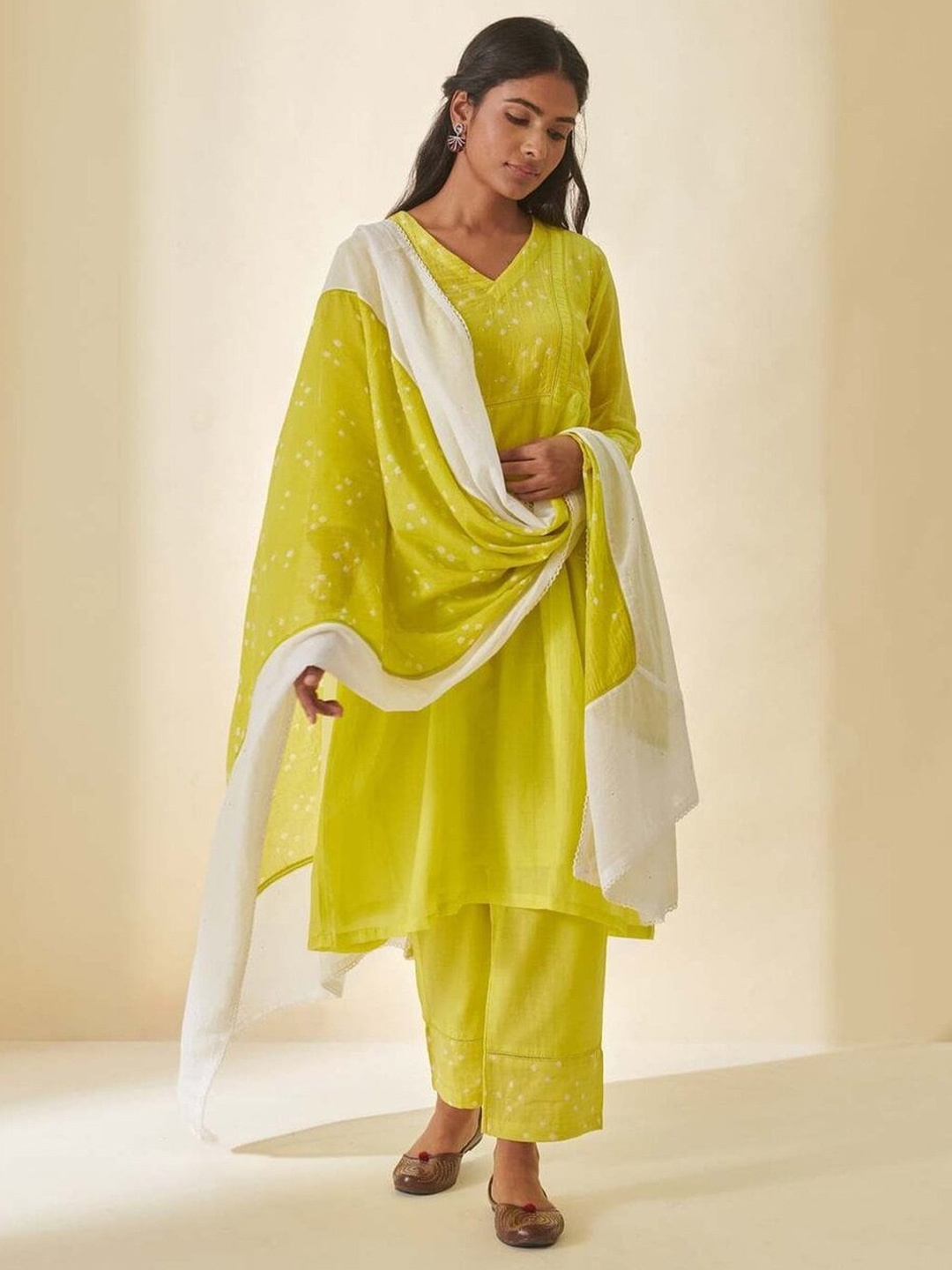 

Prakriti Jaipur Bandhani Printed Dupatta, Green