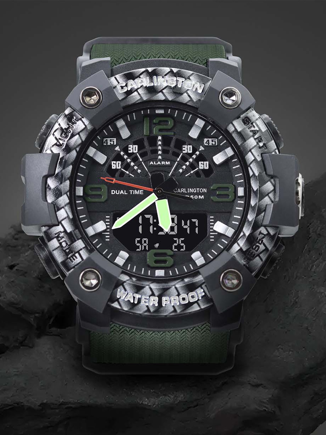 

CARLINGTON Men Endurance Analogue and Digital Multi Function Watch 9103 Green