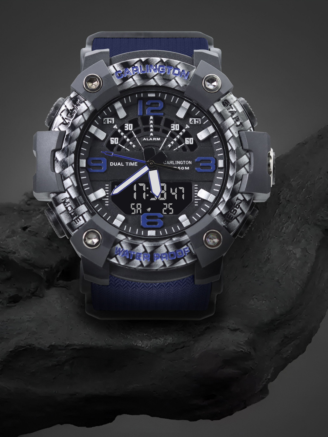 

CARLINGTON Men Round Hybrid Multi Function Watch Endurance 9103 Purple