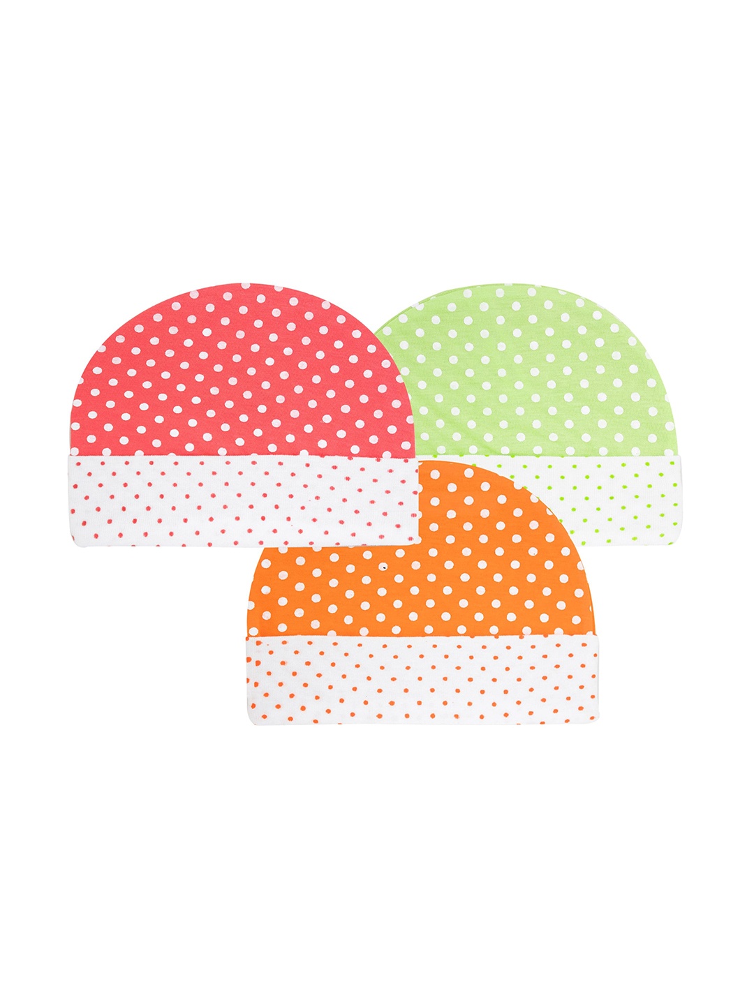 

BAESD Kids Set Of 3 Printed Cotton Beanie, Red