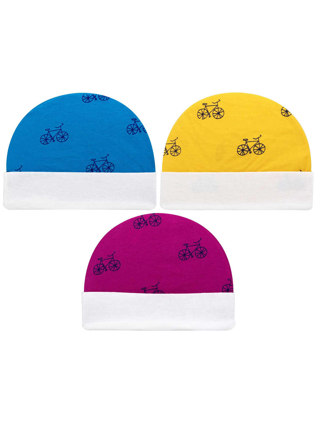 

BAESD Infants Pack Of 3 Printed Cotton Beanie, Pink