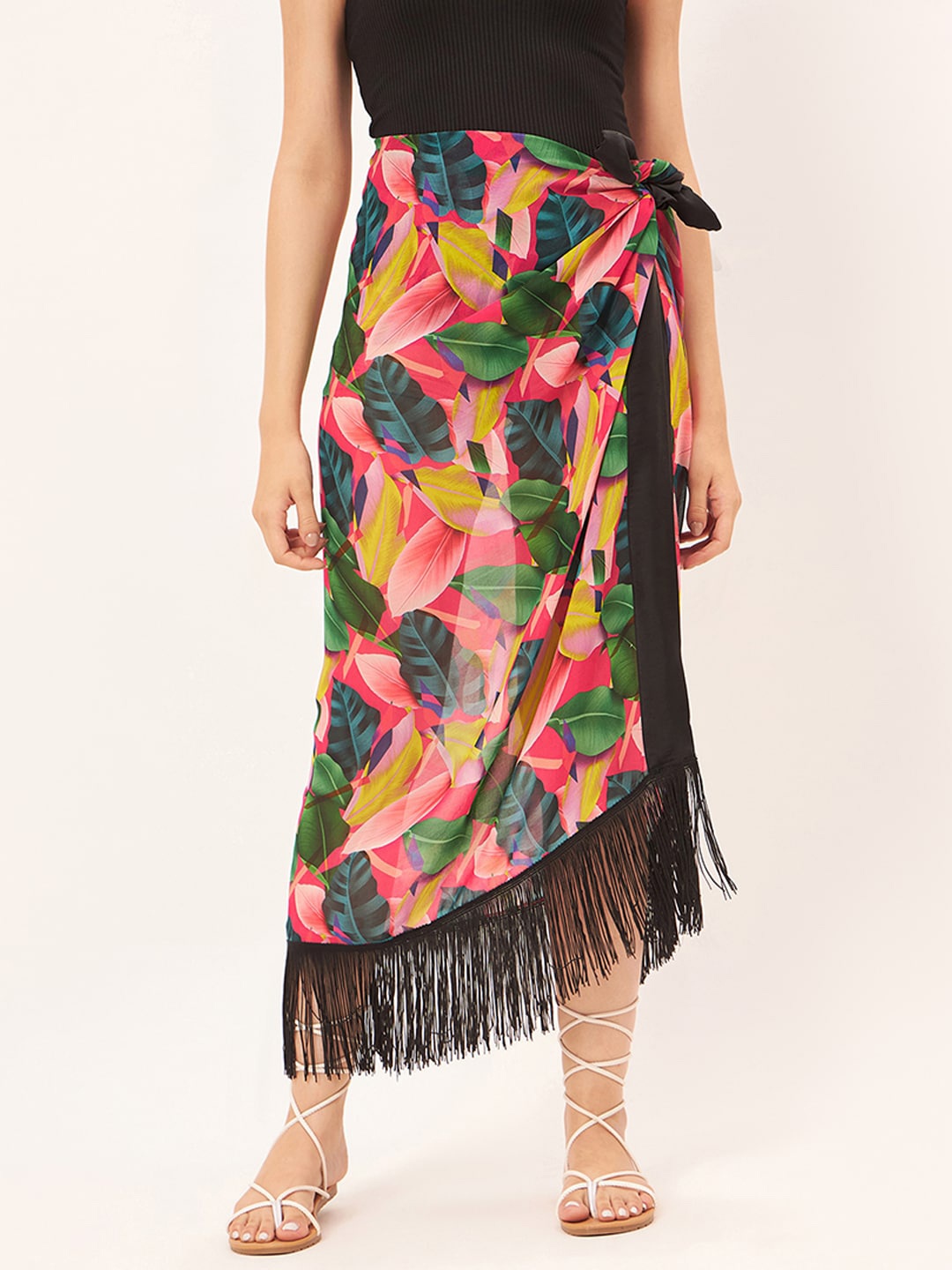 

First Resort by Ramola Bachchan Printed Swimwear Cover-Up Sarong, Pink